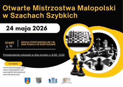 Zapraszamy na Otwarte Mistrzostwa Małopolski w Szachach Szybkich
