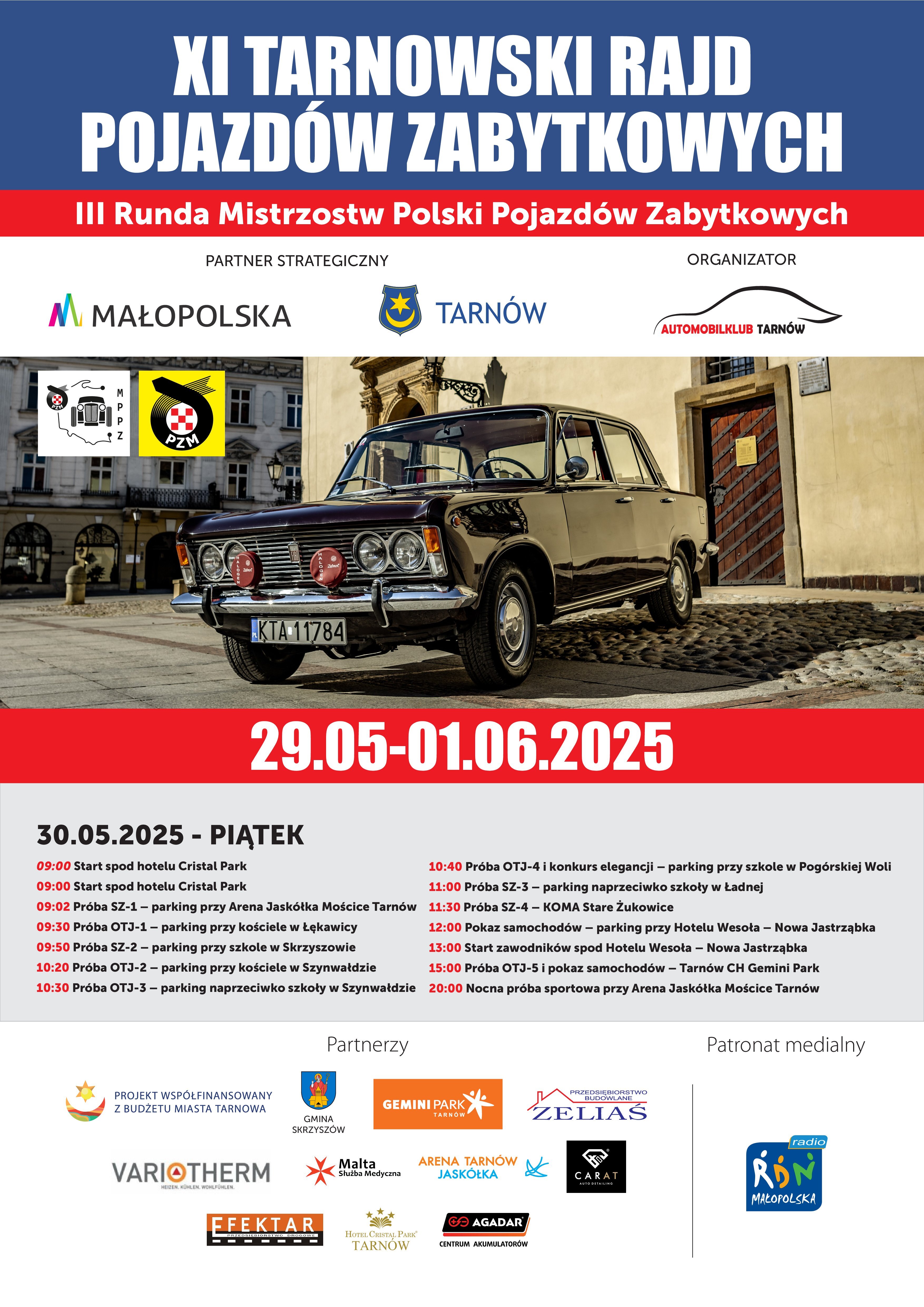 IX Tarnowski Rajd Pojazdów Zabytkowych - przejazd przez gminę Skrzyszów